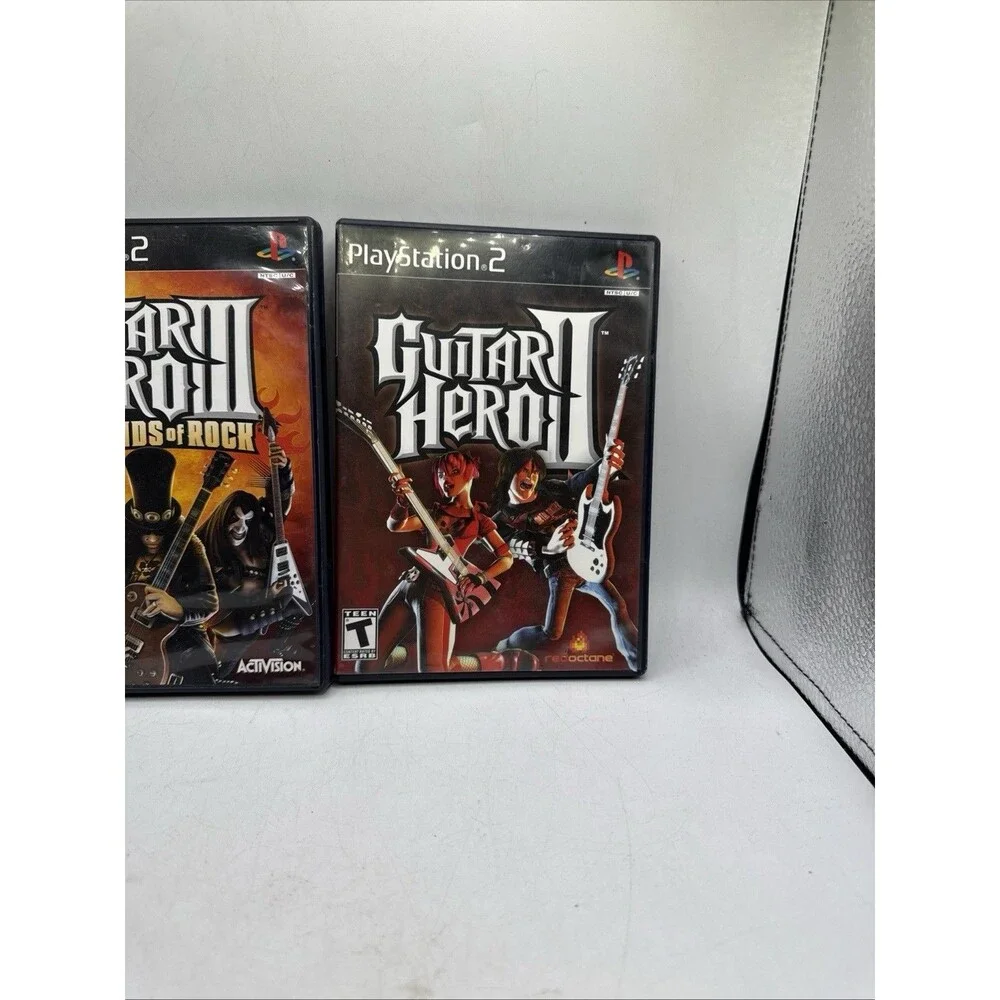 Lot Of 2 : PlayStation 2 Guitar Hero II & III Legend Of Rock Video Game 2 3